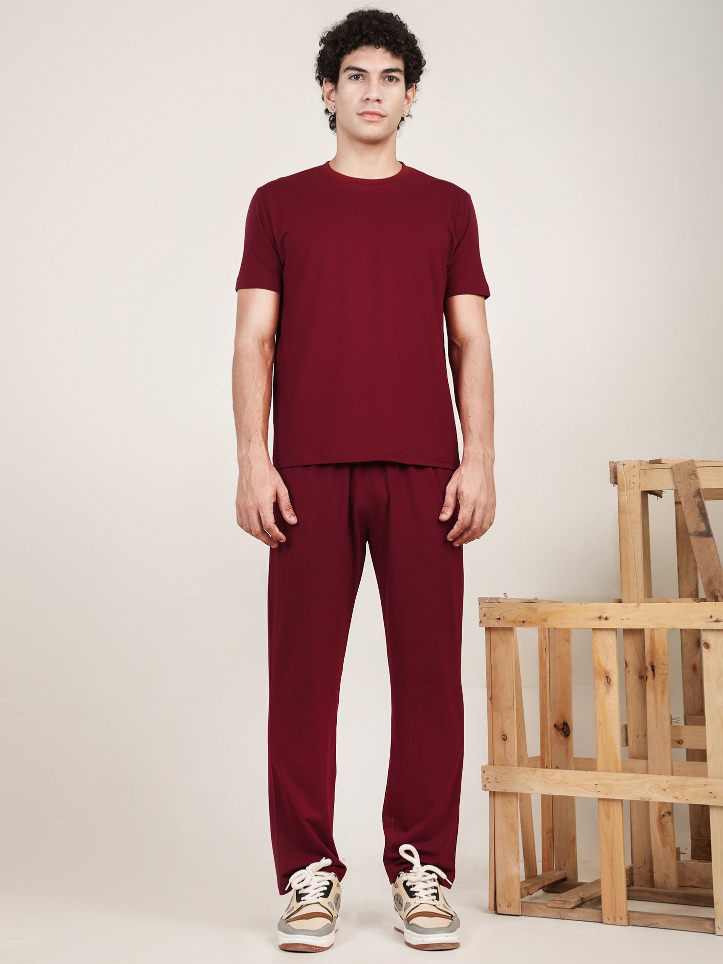 Naturefab Men’s Organic Bamboo Pajama Deep Red