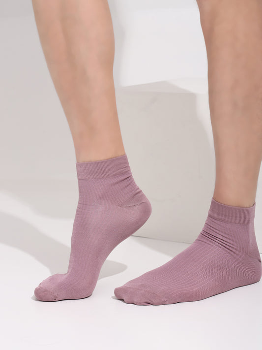 Naturefab Men's Bamboo Ankle Length socks Lilac Chalk