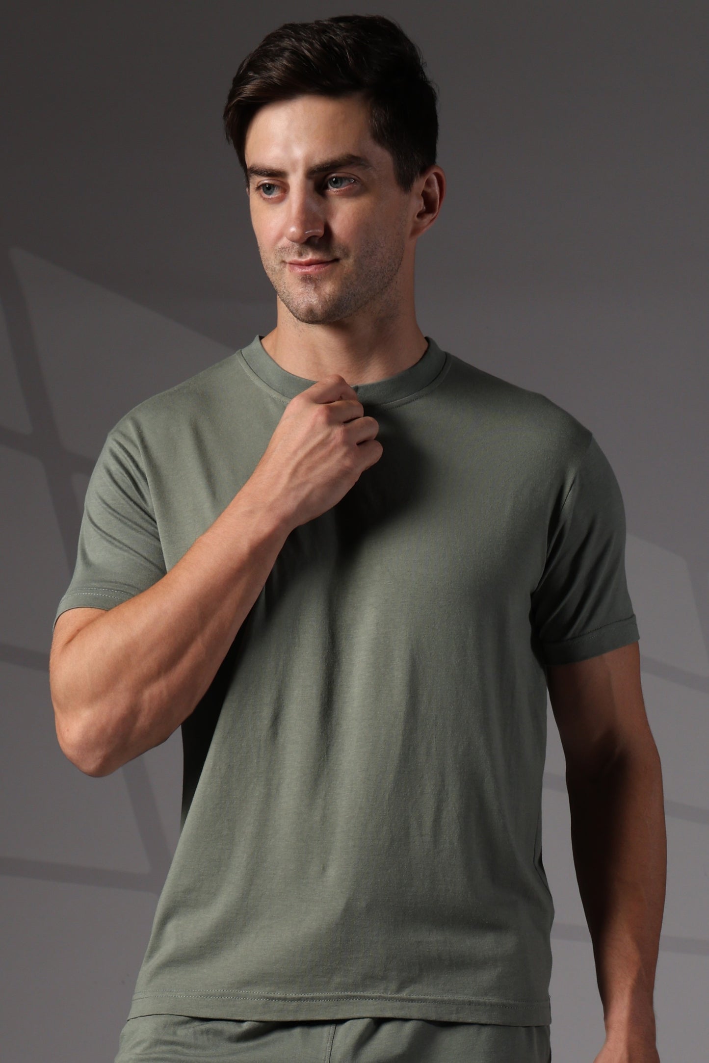 Naturefab Men's Organic Bamboo Tshirt Granite Green