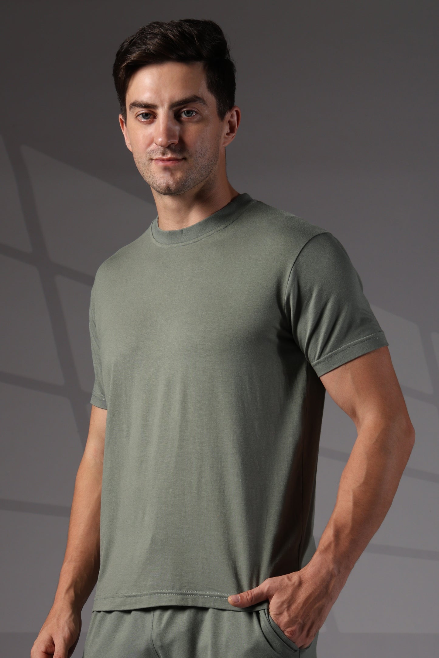 Naturefab Men's Organic Bamboo Tshirt Granite Green