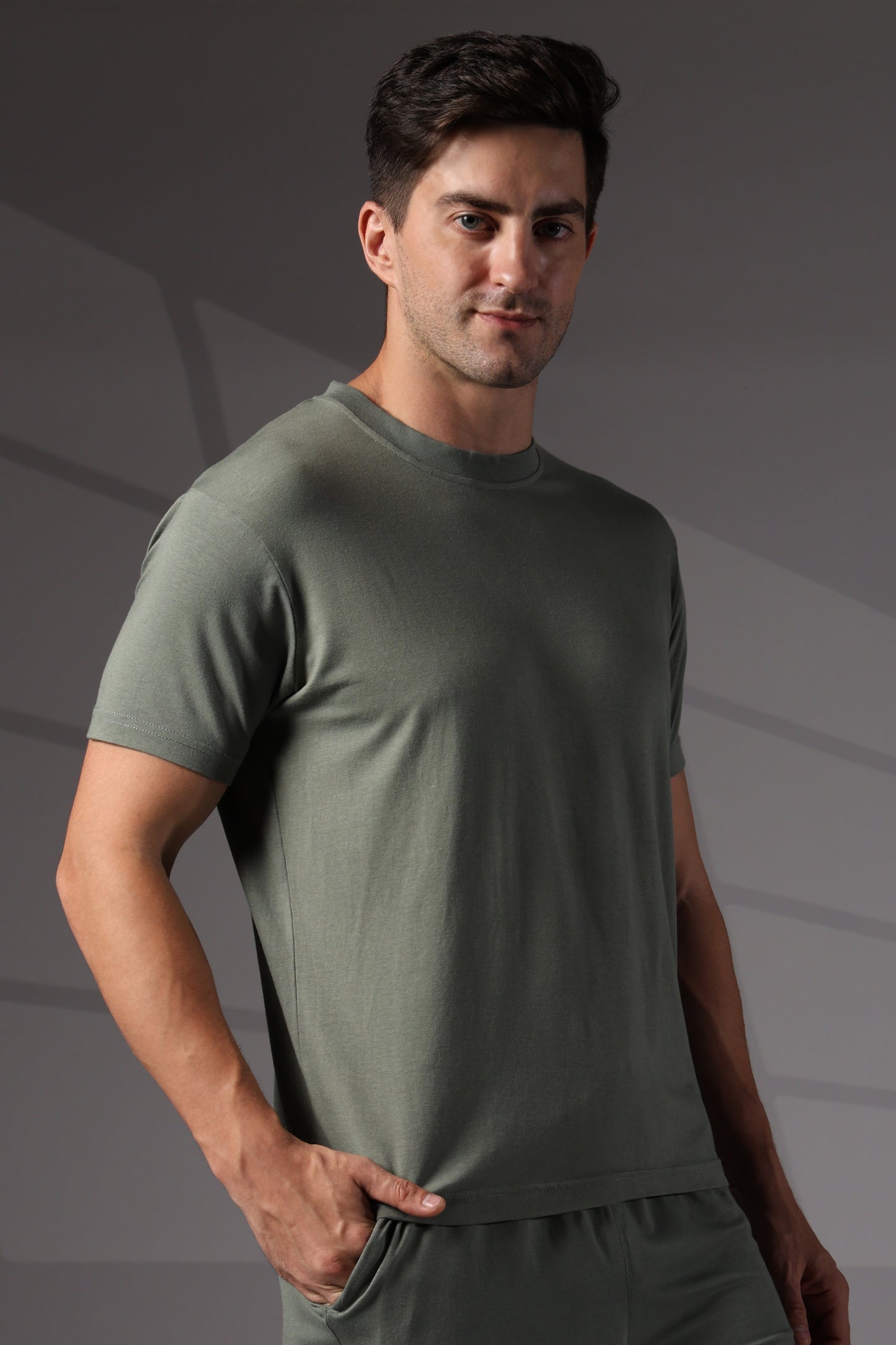 Naturefab Men's Organic Bamboo Tshirt Granite Green