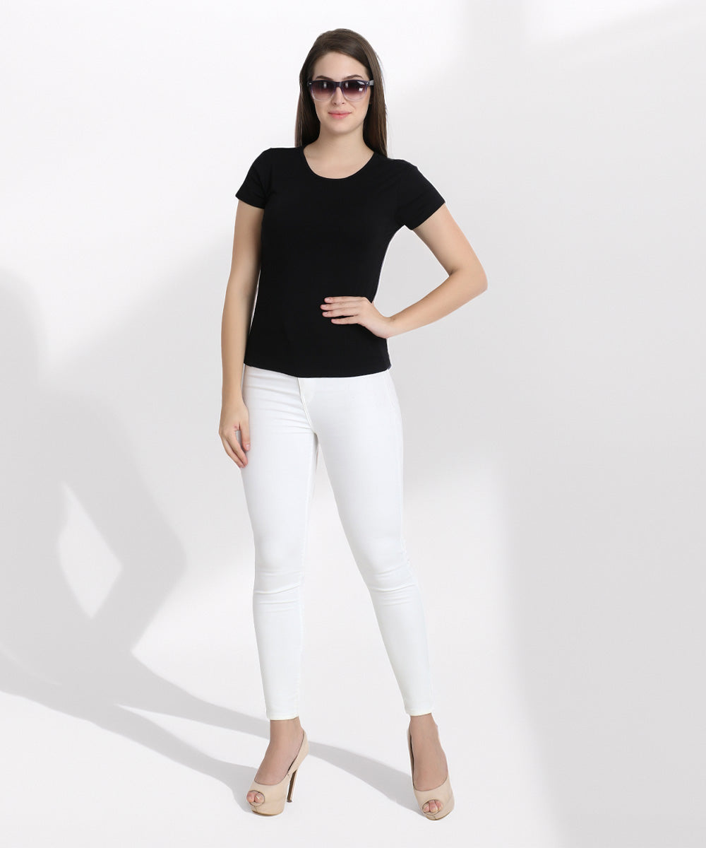 Naturefab Damen Bio-Bambus-T-Shirt Schwarz