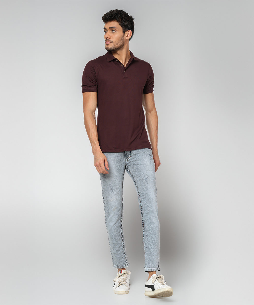 Naturefab Men’s Organic Bamboo Polo Tshirt Coffee