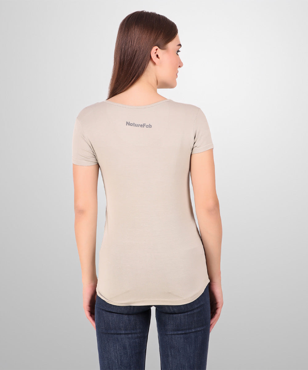 Naturefab Women's Organic Bamboo Tshirt Musk Grey