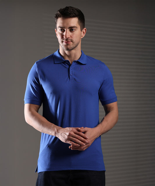 Naturefab Men’s Organic Bamboo Polo Tshirt Airforce Blue