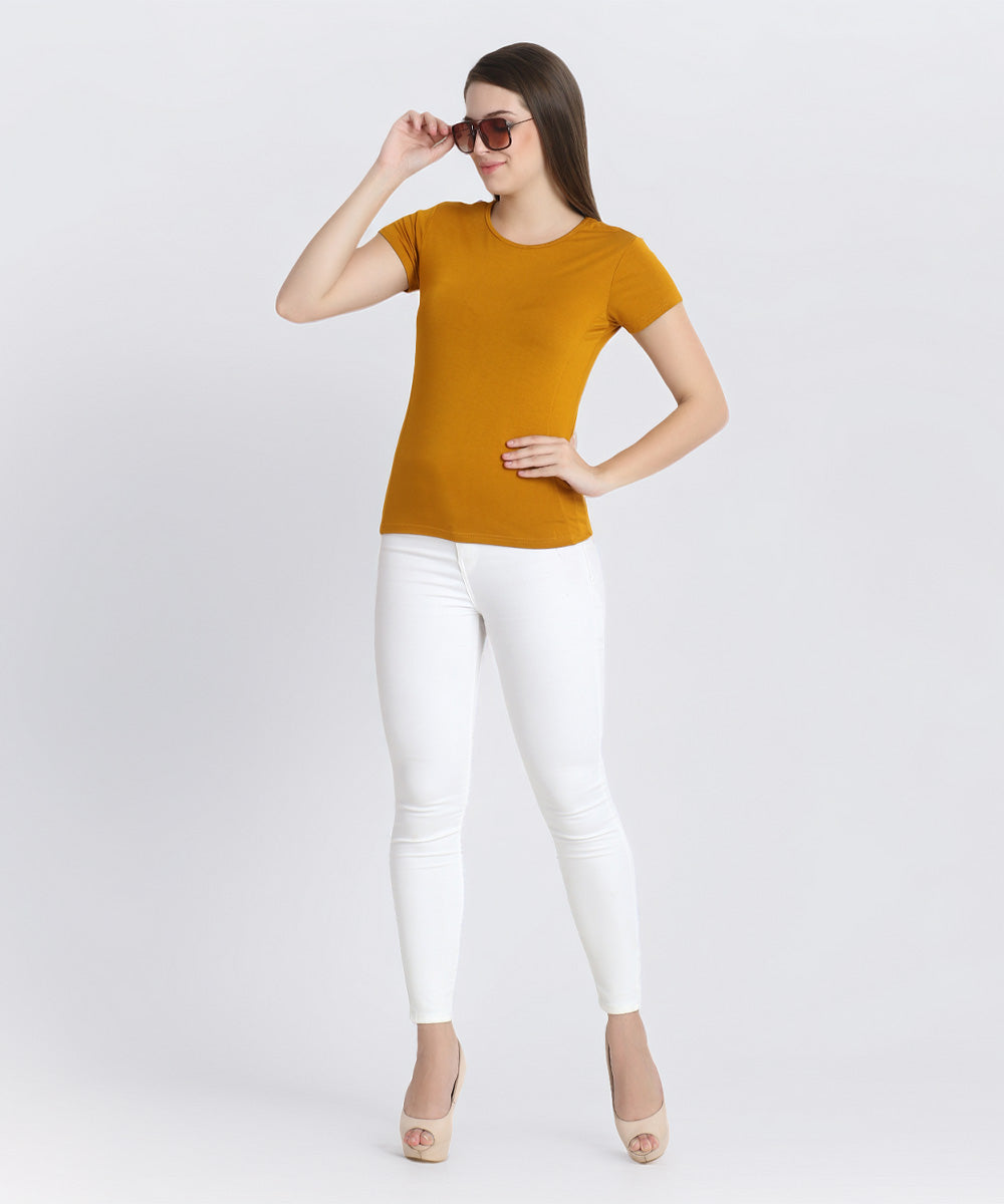 Naturefab Women's Organic Bamboo Tshirt Mustard