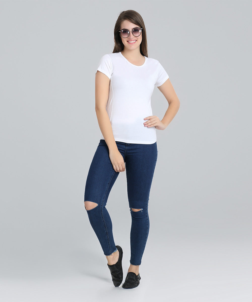 Naturefab Women's Organic Bamboo Tshirt White