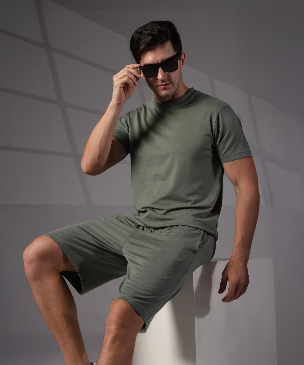 Naturefab Herren Bio Bambus Shorts Granite Green