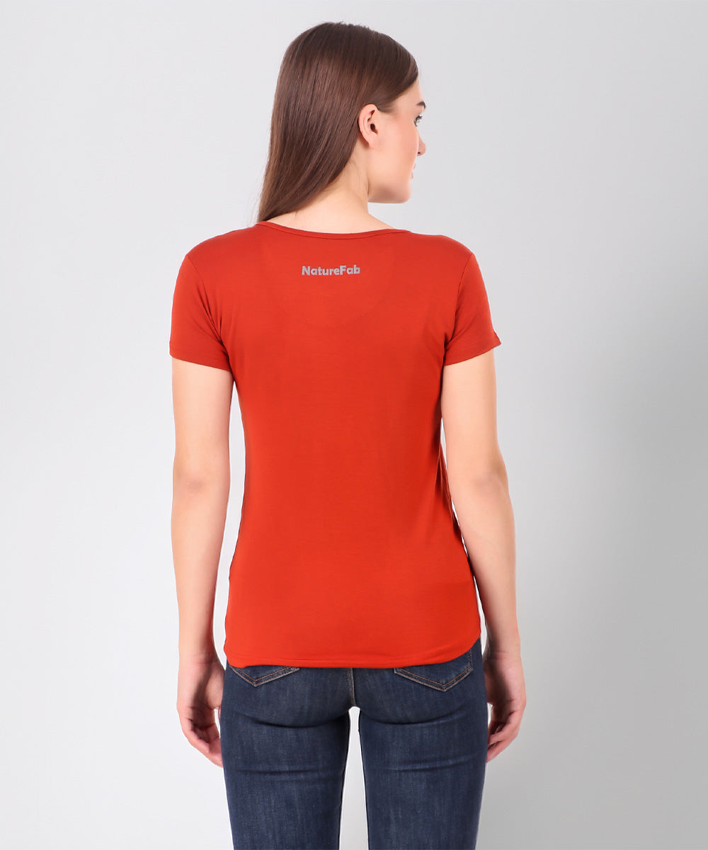 Naturefab Women's Organic Bamboo Tshirt Red