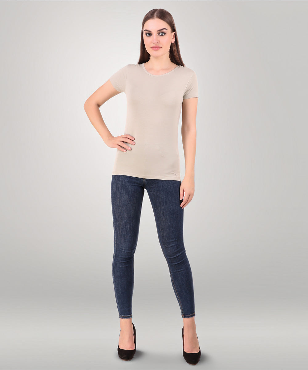 Naturefab Women's Organic Bamboo Tshirt Musk Grey