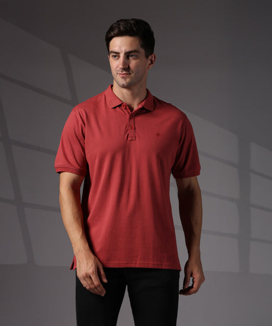 Naturefab Men’s Organic Bamboo Polo Tshirt Earth Red