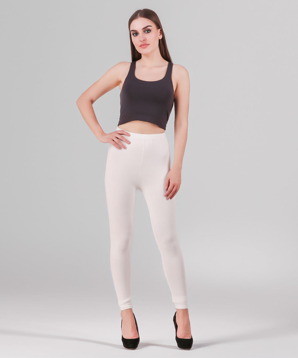 Naturefab Women's Organic Bamboo Legging White