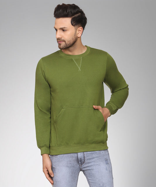 Naturefab Men's Organic Bamboo fleece Sweatshirt Green