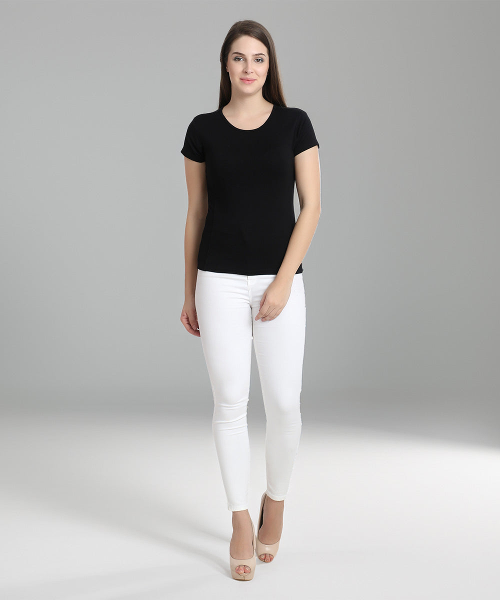 Naturefab Damen Bio-Bambus-T-Shirt Schwarz