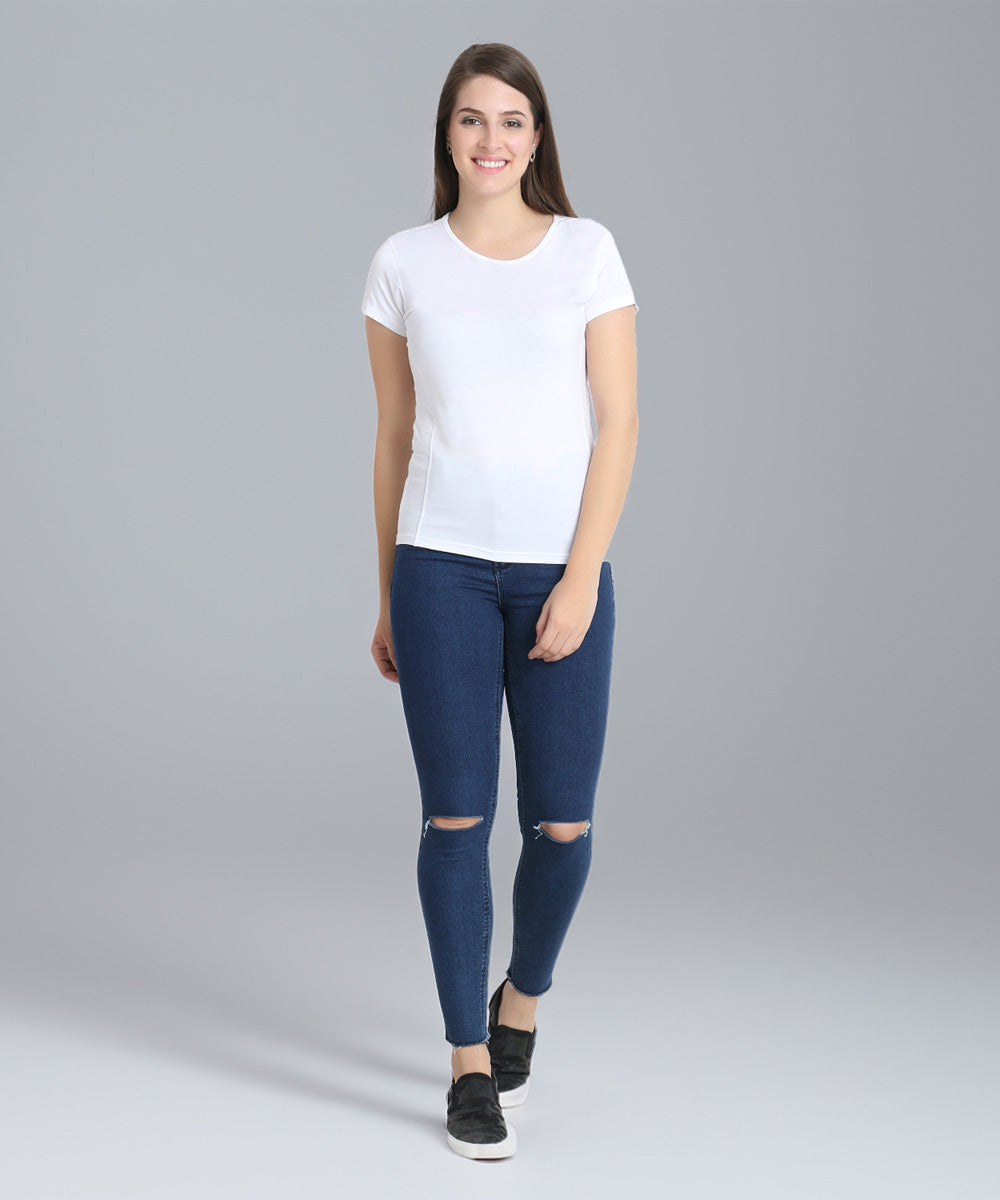 Naturefab Women's Organic Bamboo Tshirt White