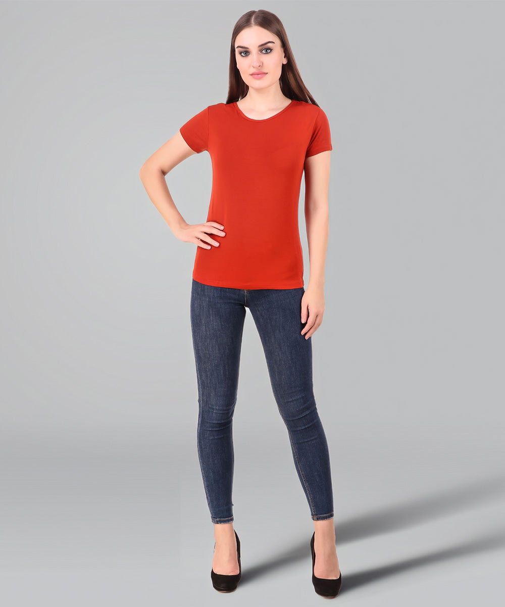 Naturefab Women's Organic Bamboo Tshirt Red
