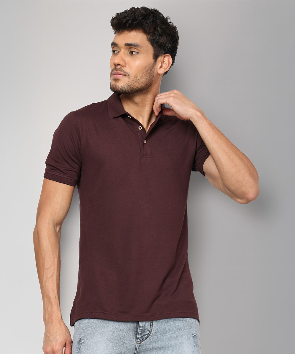 Naturefab Men’s Organic Bamboo Polo Tshirt Coffee
