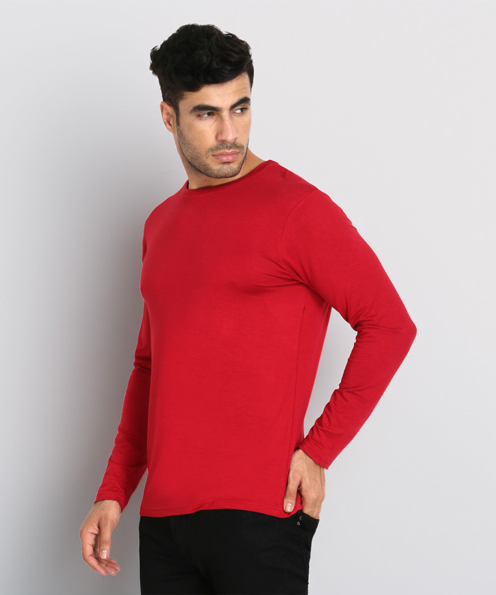Naturefab Men's Organic Bamboo Full sleeve Tshirt Maroon