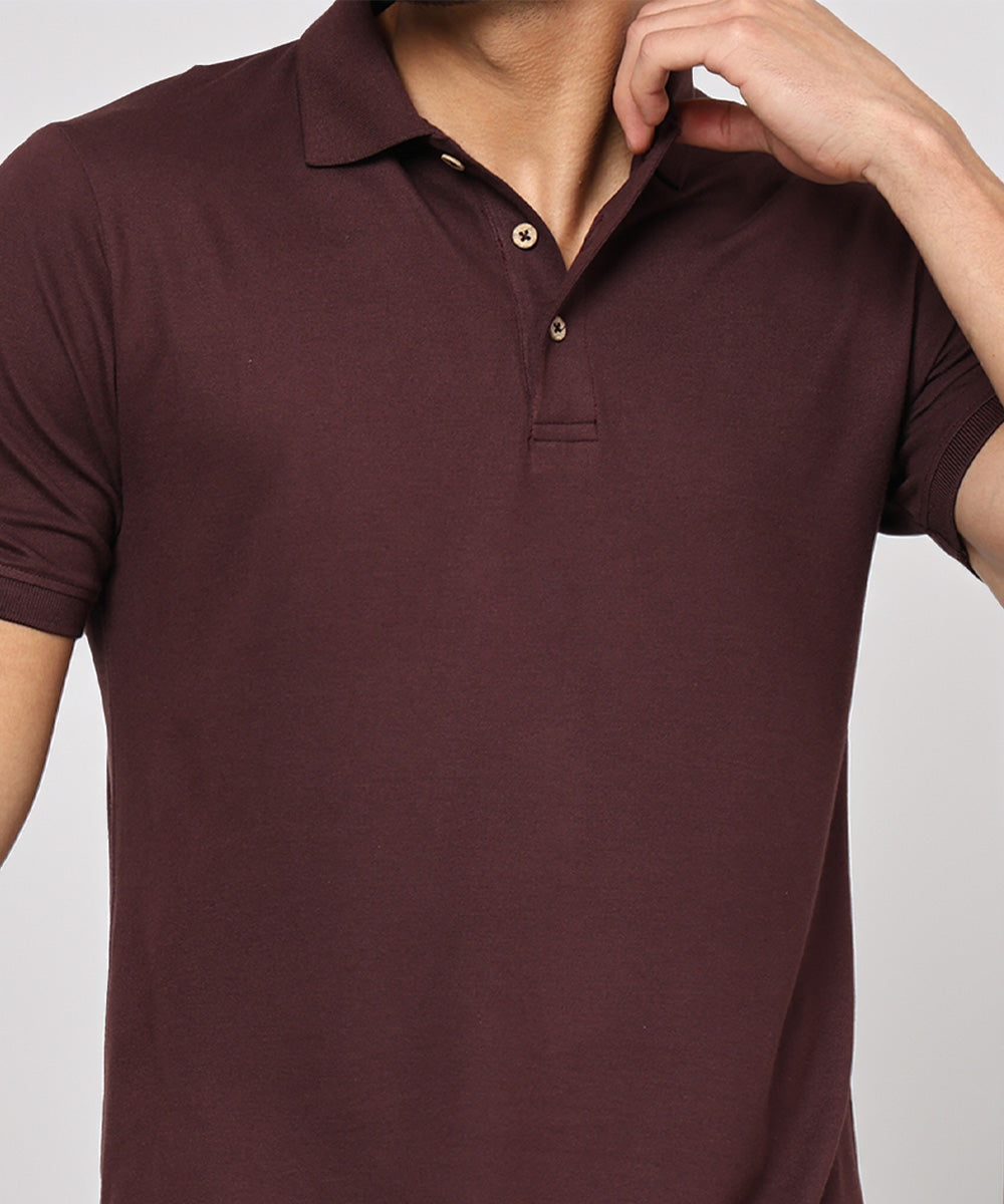 Naturefab Men’s Organic Bamboo Polo Tshirt Coffee