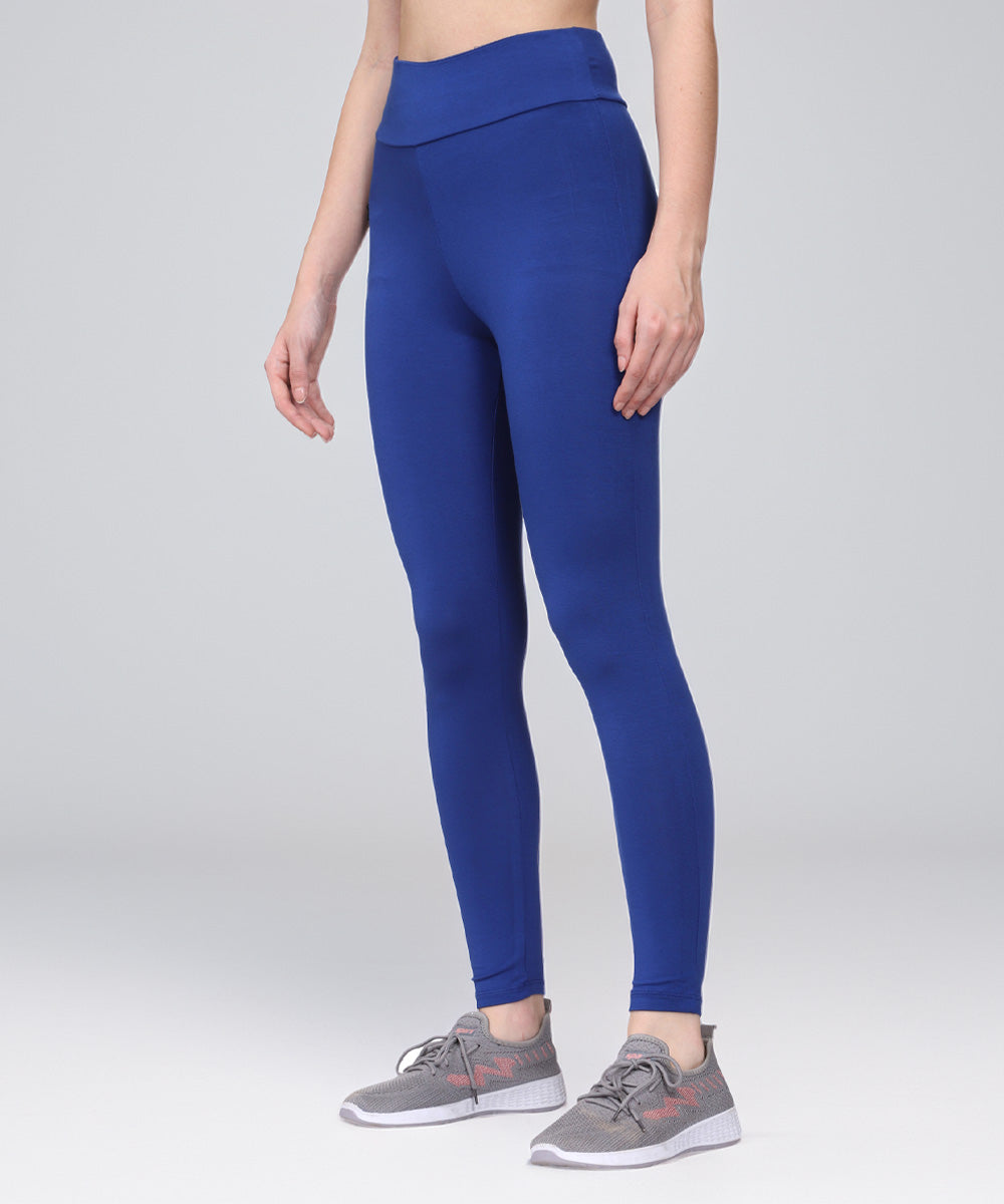 Naturefab Women's Bamboo Workout and Yoga Leggings Blue