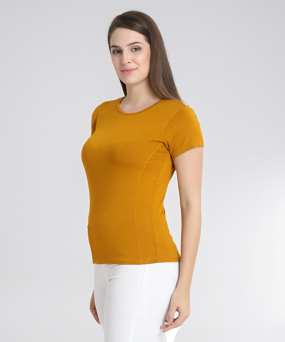 Naturefab Women's Organic Bamboo Tshirt Mustard