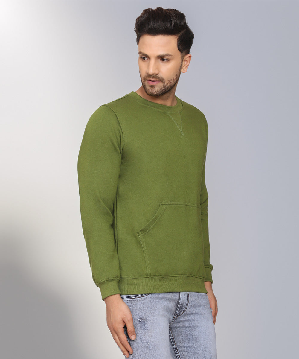 Naturefab Men's Organic Bamboo fleece Sweatshirt Green