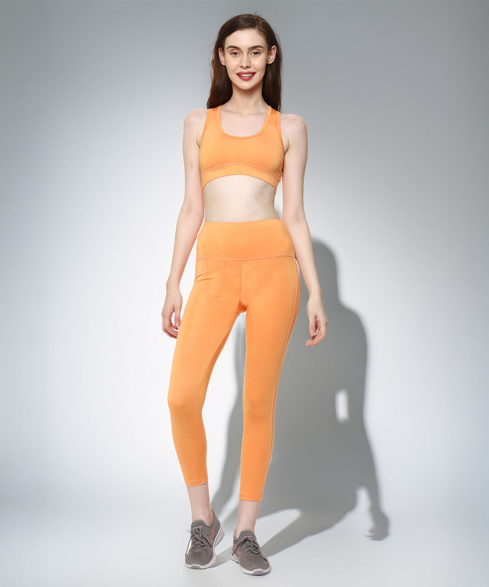 Naturefab Women's Bamboo Yoga Legging Papaya
