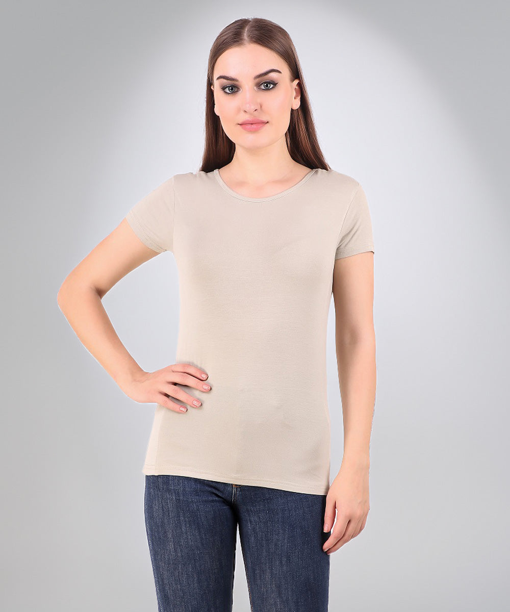 Naturefab Women's Organic Bamboo Tshirt Musk Grey
