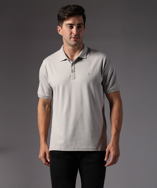 Naturefab Men’s Organic Bamboo Polo Tshirt Grey