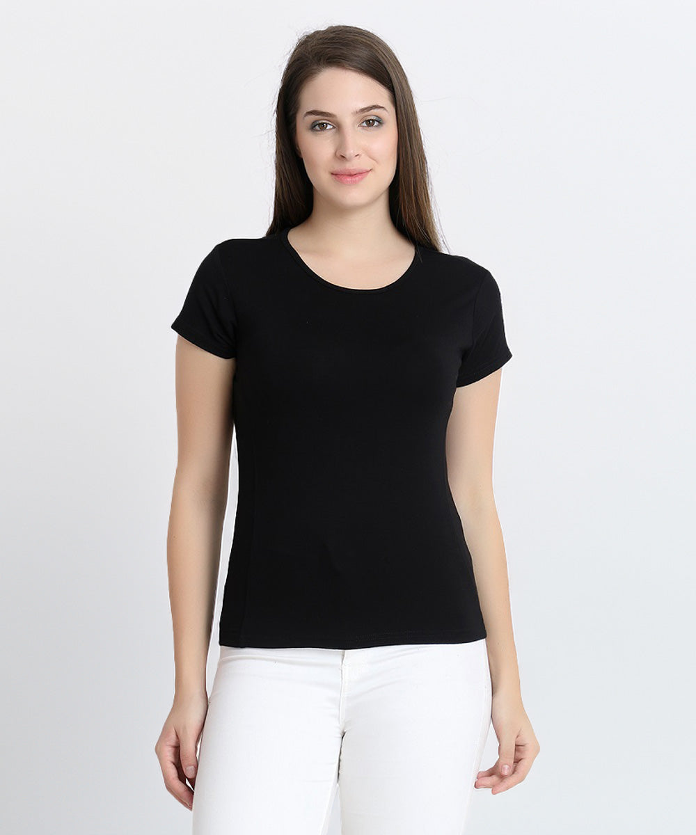 Naturefab Damen Bio-Bambus-T-Shirt Schwarz