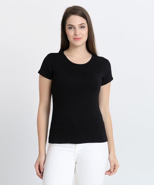 Naturefab Damen Bio-Bambus-T-Shirt Schwarz