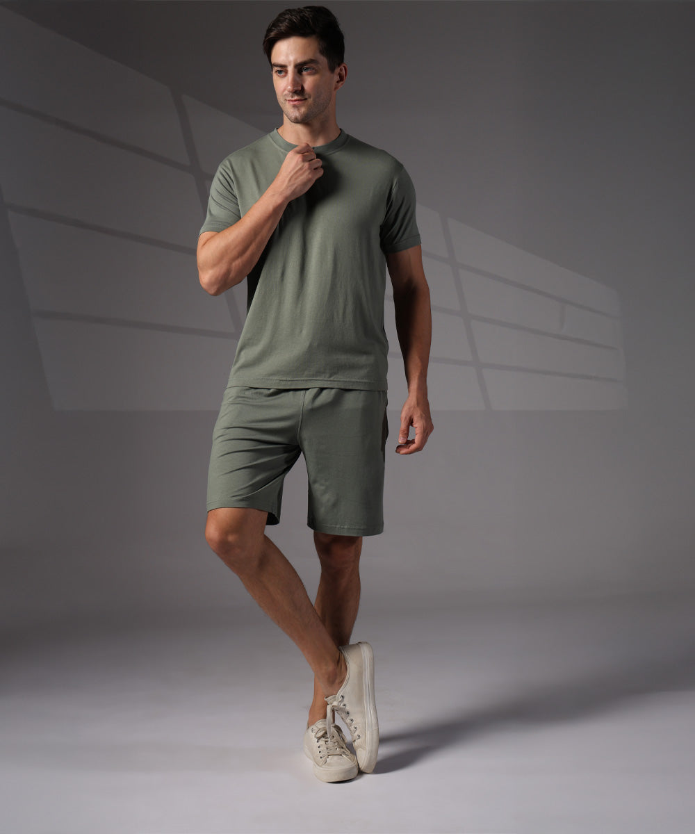 Naturefab Men's Organic Bamboo Co-ord Granite Green