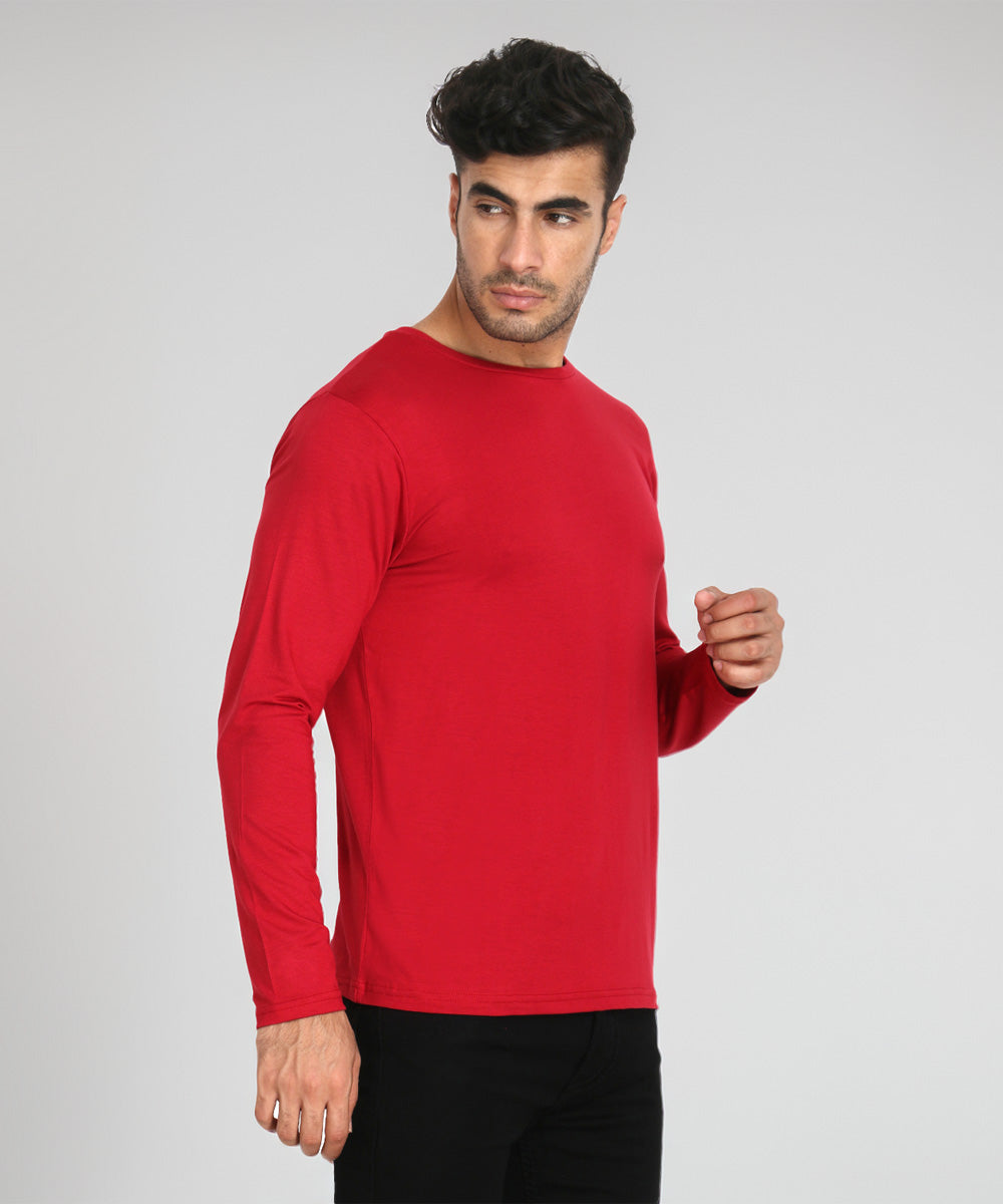 Naturefab Men's Organic Bamboo Full sleeve Tshirt Maroon