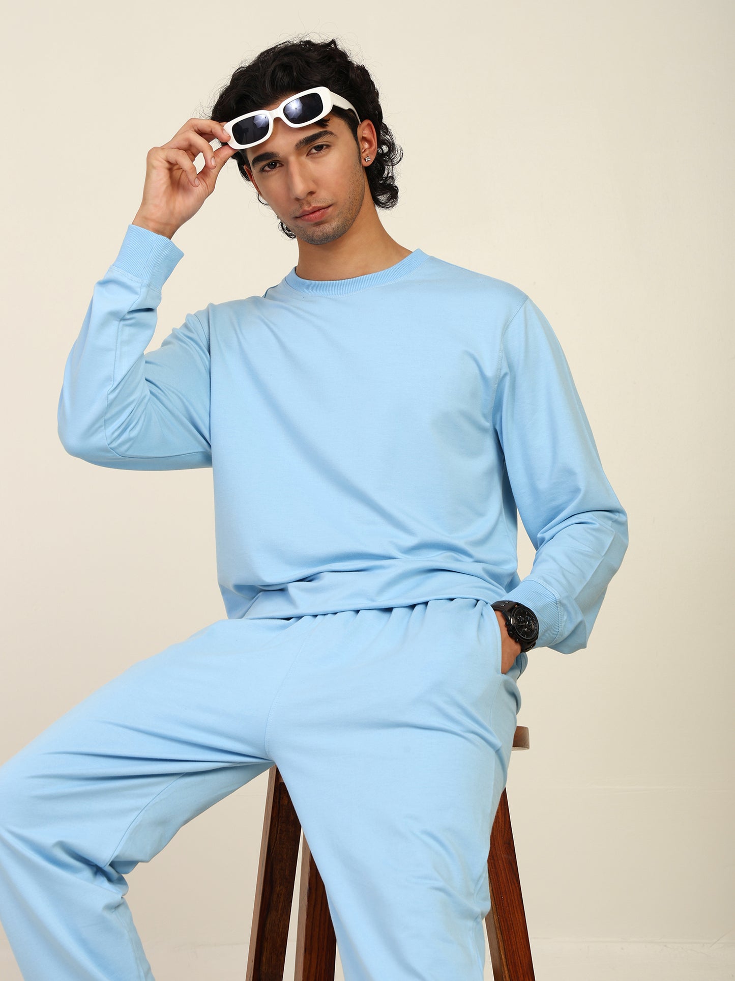 Naturefab Men’s Organic Bamboo Trackpants Sky Blue