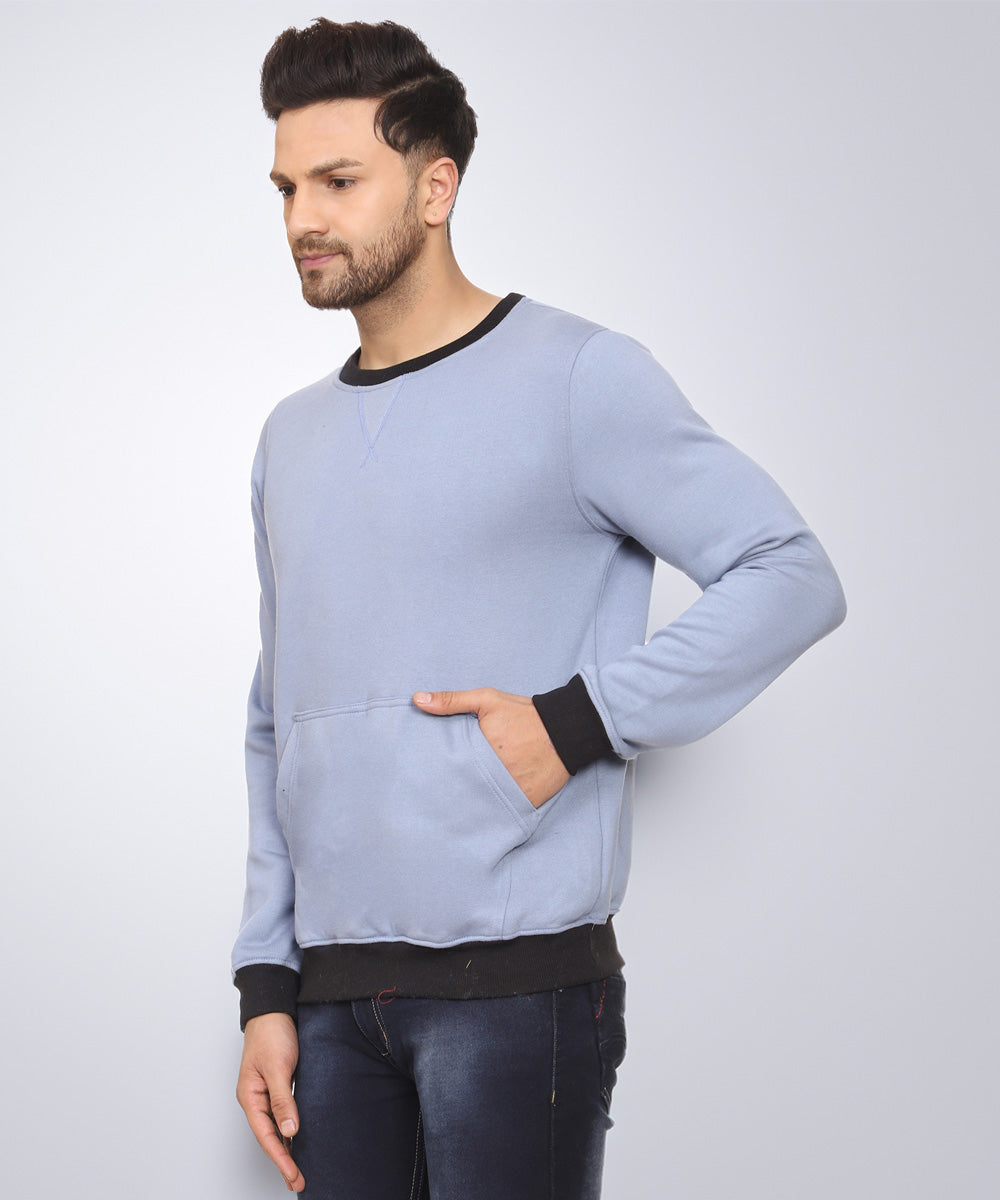 Naturefab Herren Bio-Bambusfleece-Sweatshirt Blau (Schwarz)