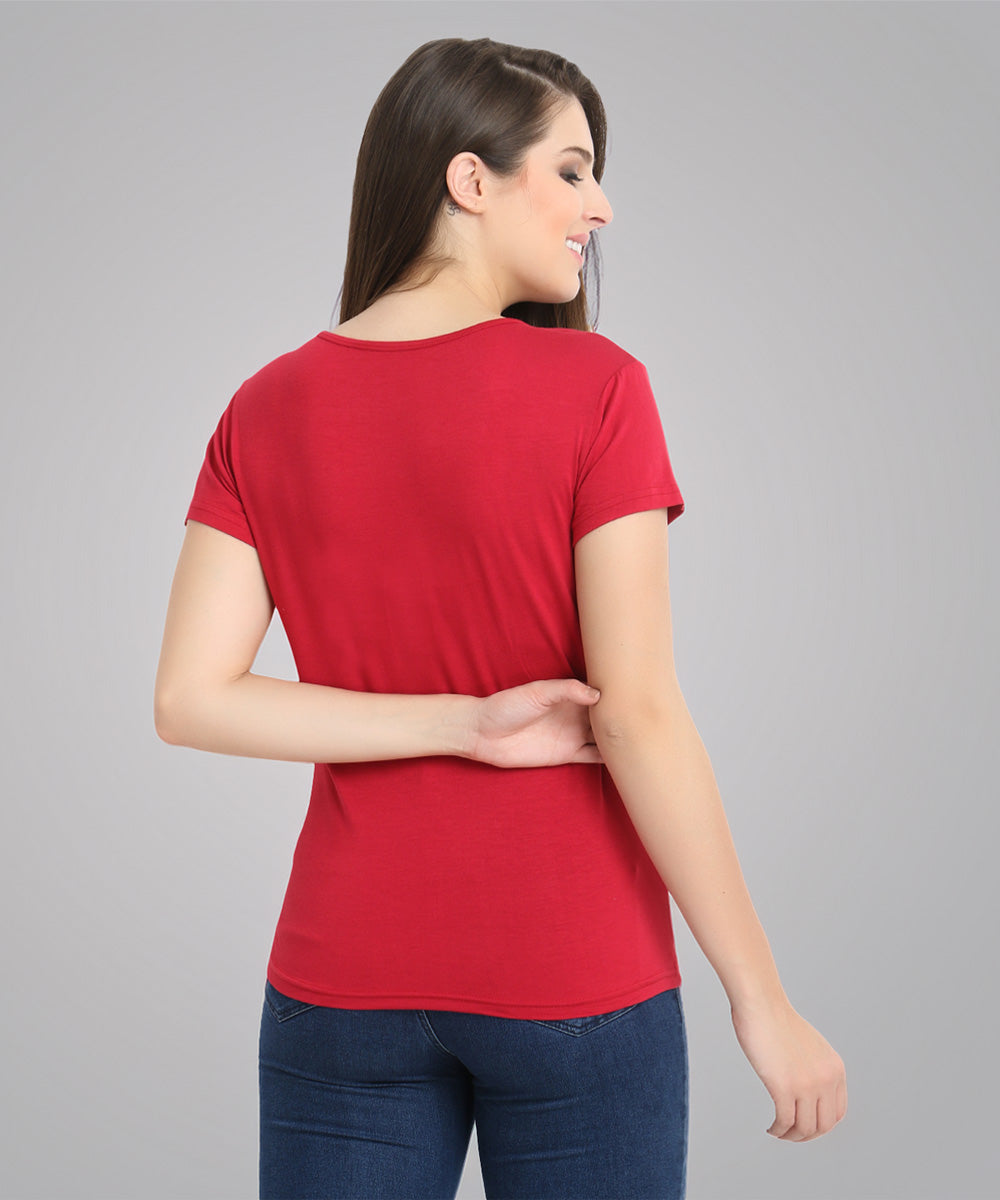 Naturefab Women's Organic Bamboo Tshirt Maroon