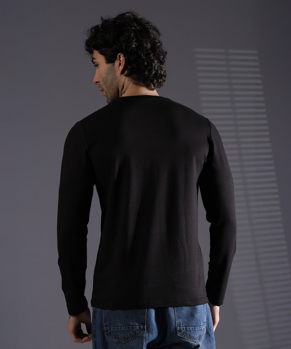 Naturefab Men's Organic Bamboo Full sleeve Terry Tshirt Black