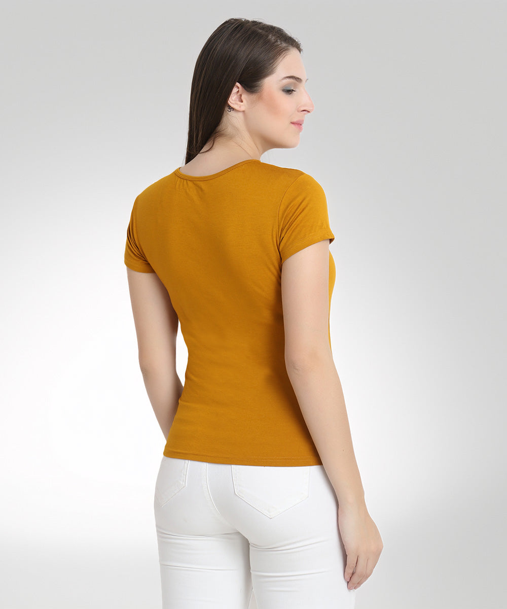 Naturefab Women's Organic Bamboo Tshirt Mustard