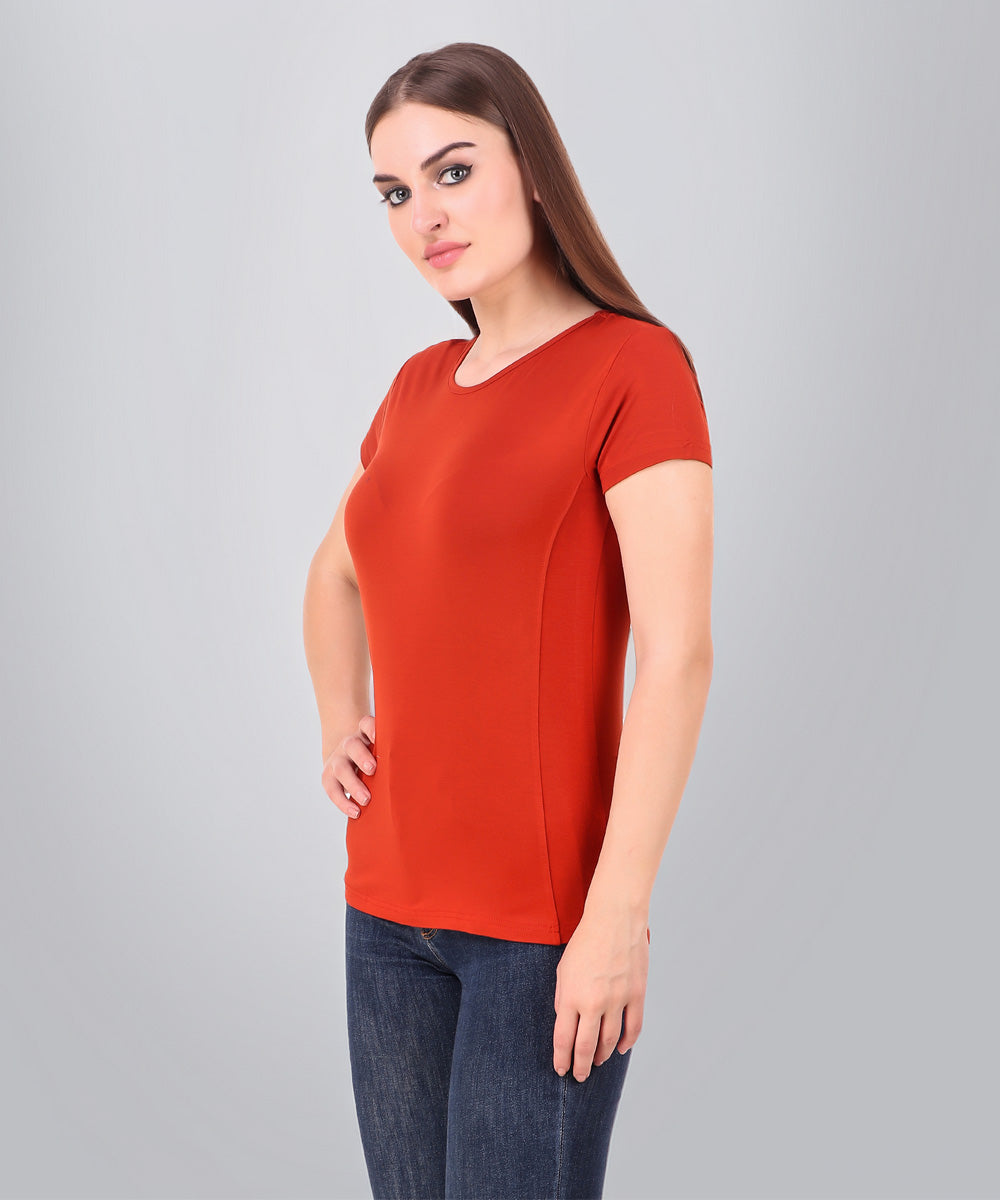 Naturefab Women's Organic Bamboo Tshirt Red