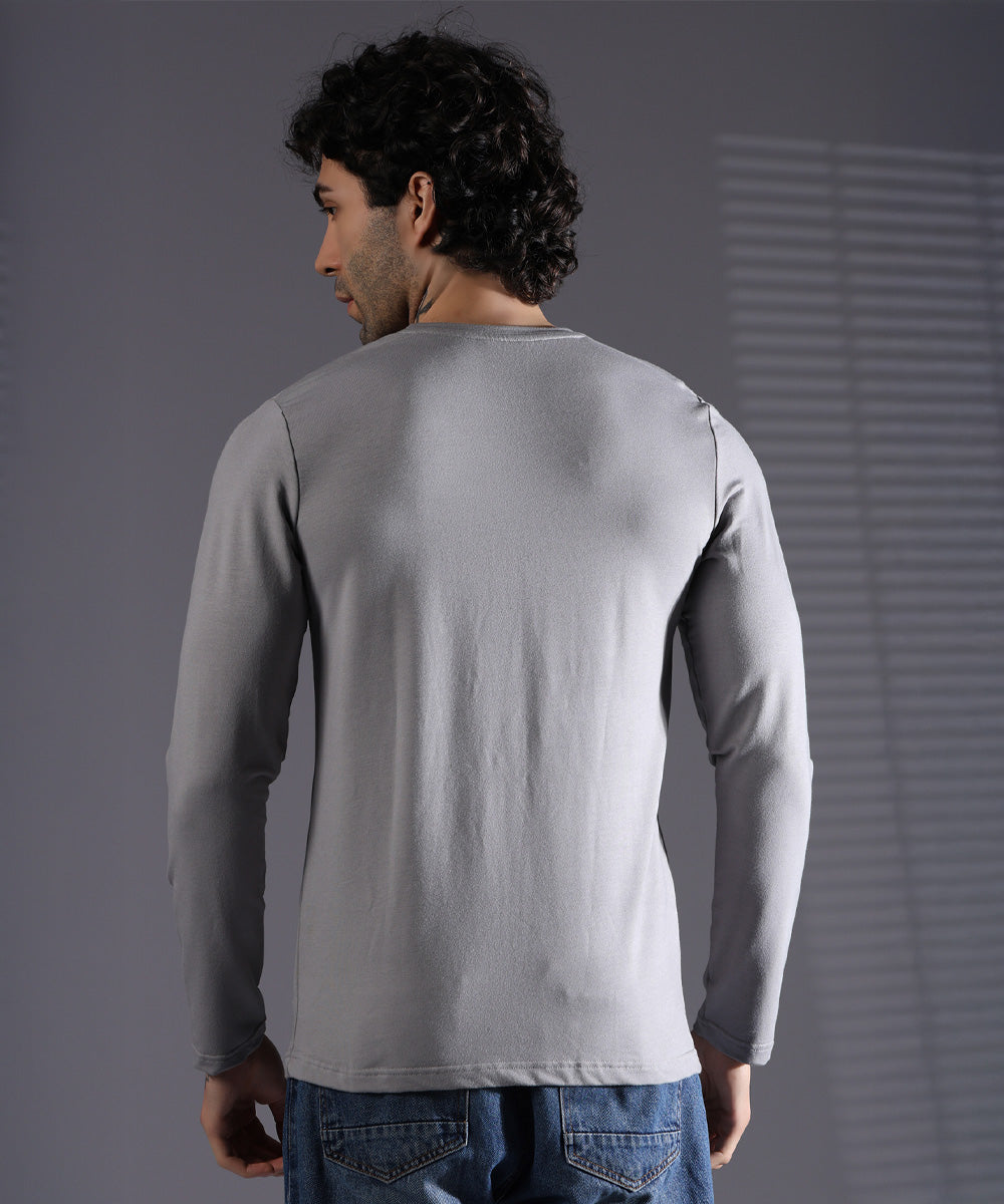 Naturefab Men's Organic Bamboo Full sleeve Terry Tshirt Grey