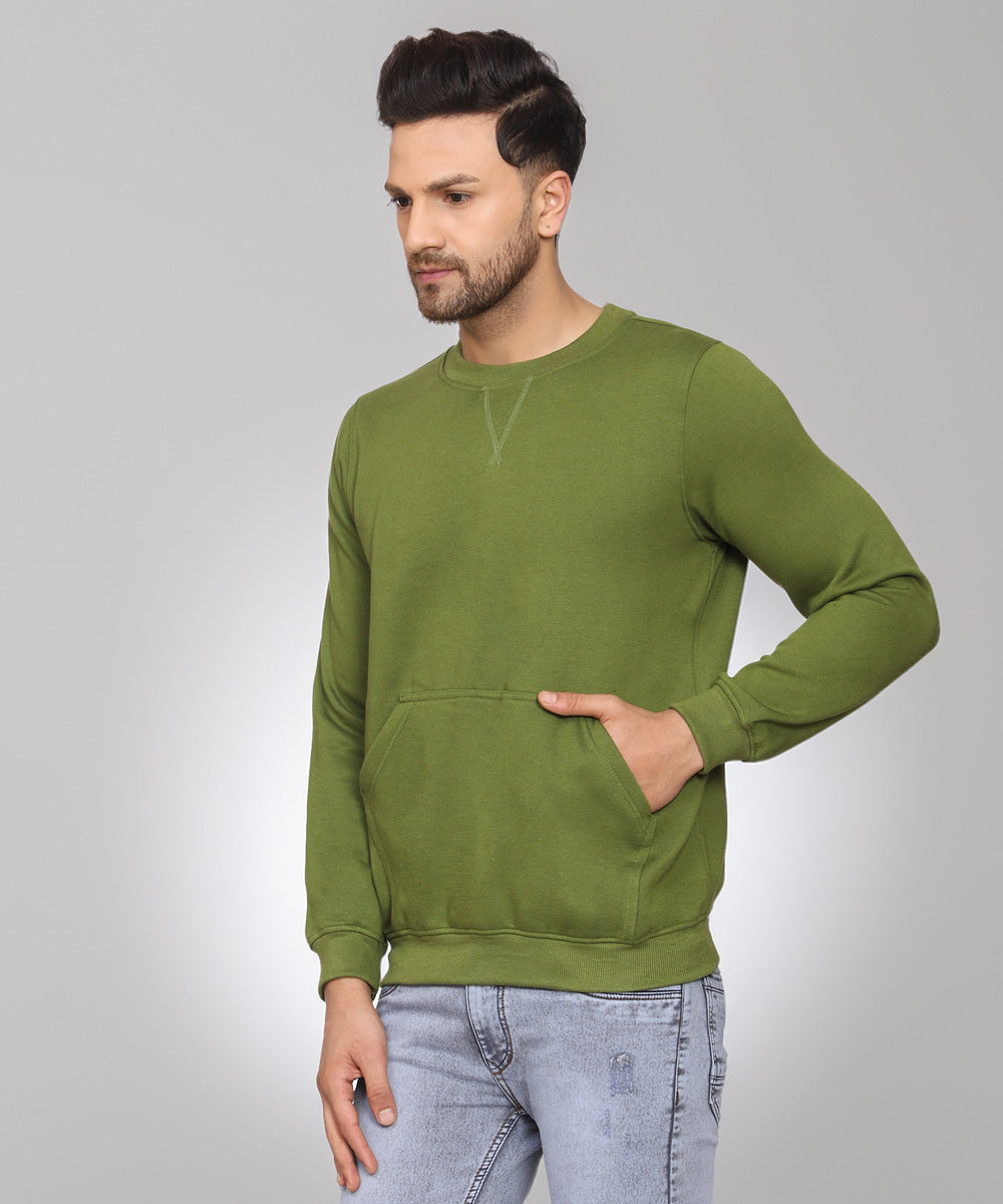 Naturefab Men's Organic Bamboo fleece Sweatshirt Green