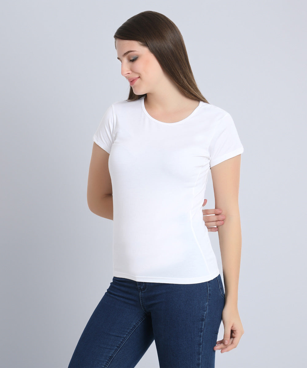 Naturefab Women's Organic Bamboo Tshirt White