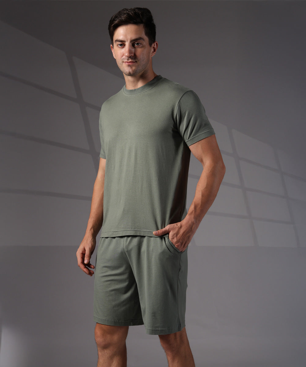 Naturefab Men's Organic Bamboo Co-ord Granite Green