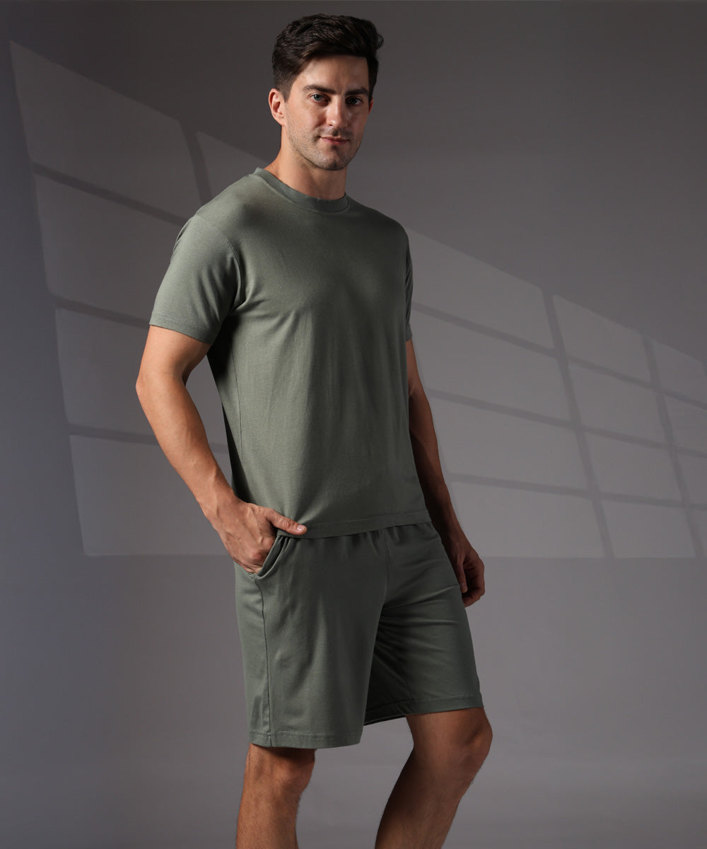 Naturefab Men's Organic Bamboo Co-ord Granite Green