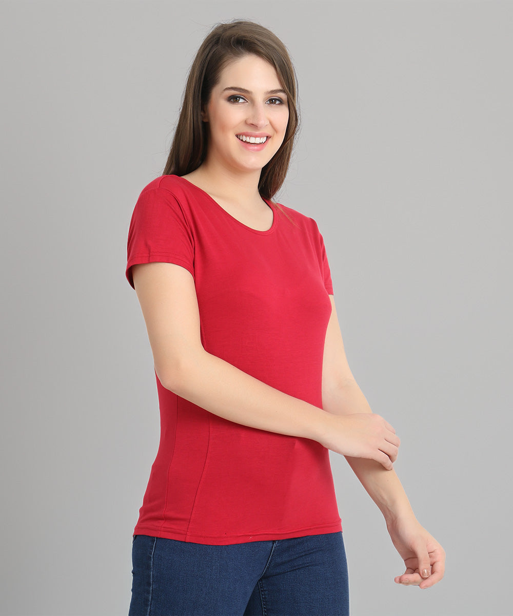 Naturefab Women's Organic Bamboo Tshirt Maroon