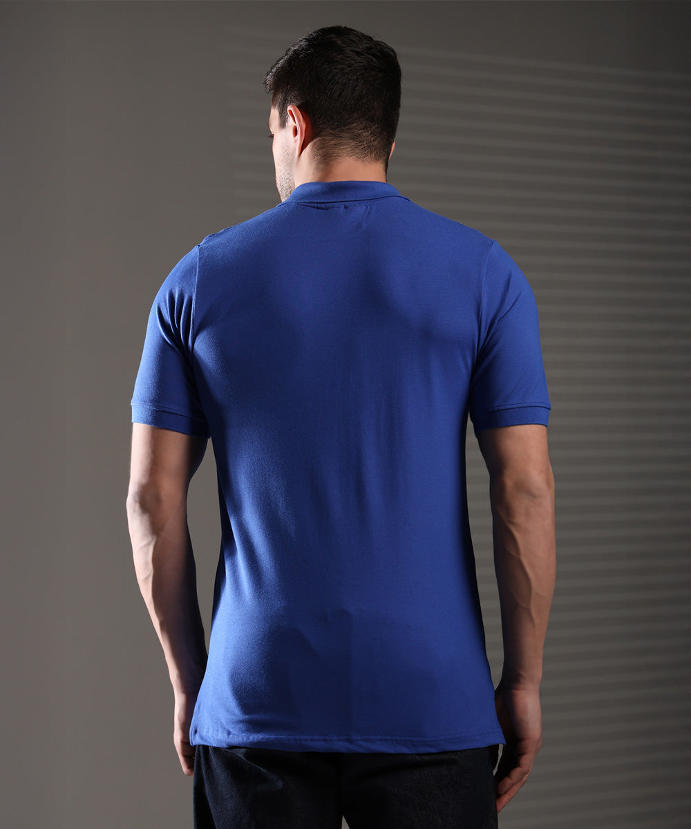 Naturefab Men’s Organic Bamboo Polo Tshirt Airforce Blue