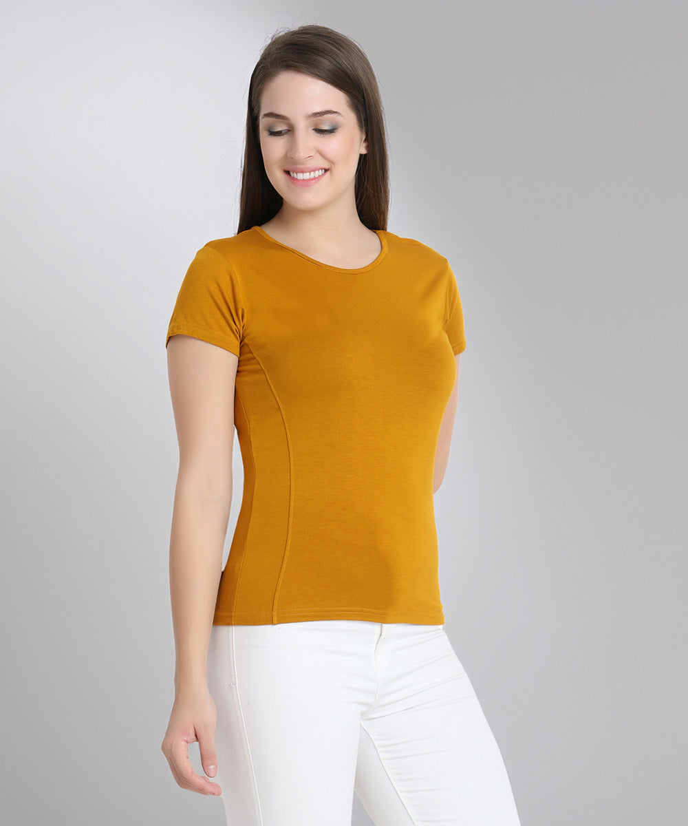 Naturefab Women's Organic Bamboo Tshirt Mustard