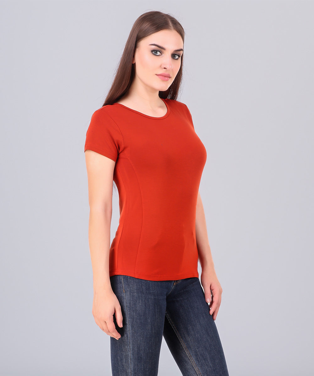 Naturefab Women's Organic Bamboo Tshirt Red