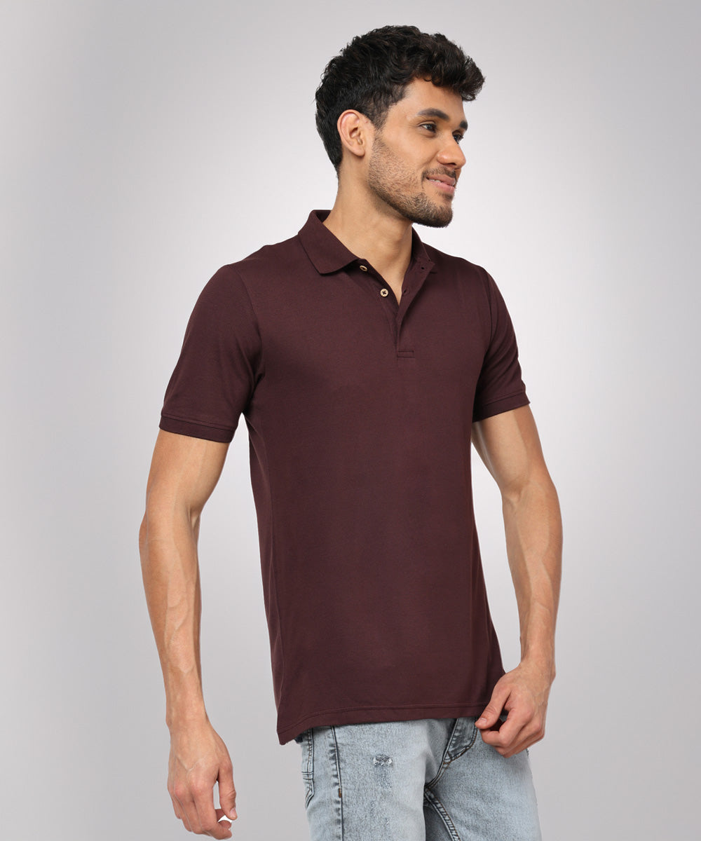 Naturefab Men’s Organic Bamboo Polo Tshirt Coffee