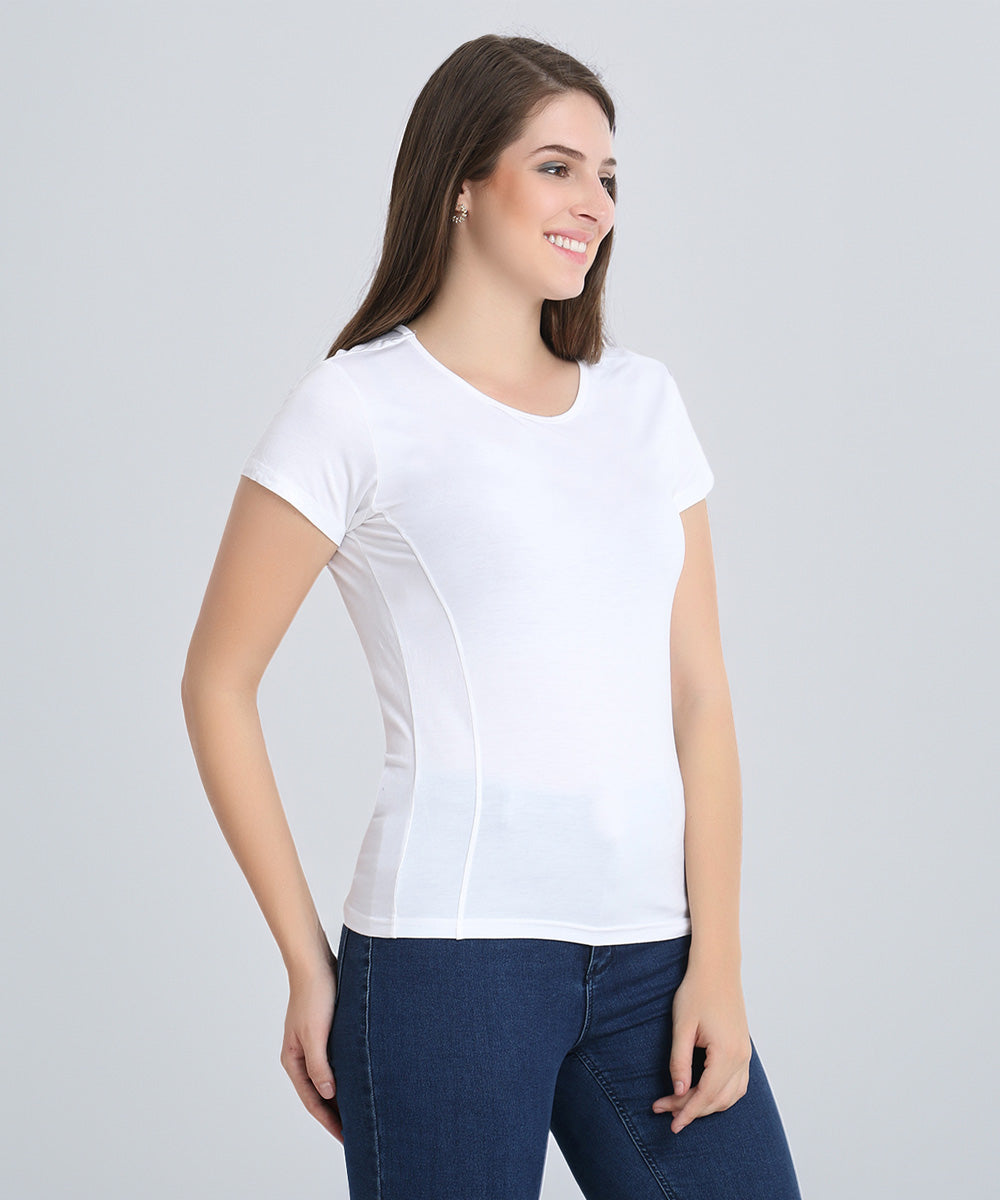 Naturefab Women's Organic Bamboo Tshirt White